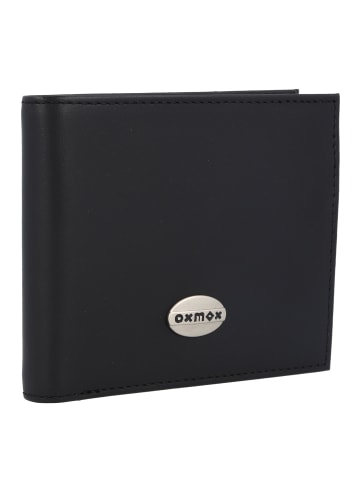 oxmox Leather Geldbörse RFID Schutz Leder 12 cm black