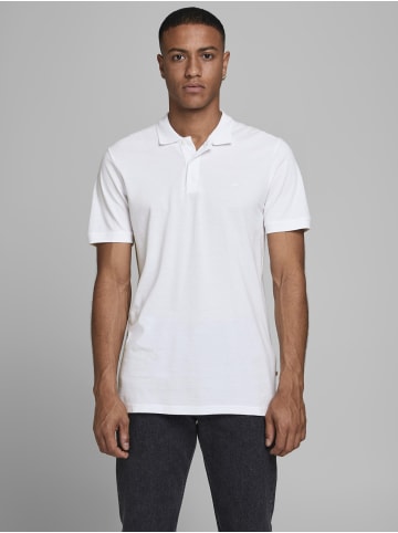 Jack & Jones Einfarbiges Polo Hemd Pique T-Shirt mit Kragen JJEBASIC in Weiß