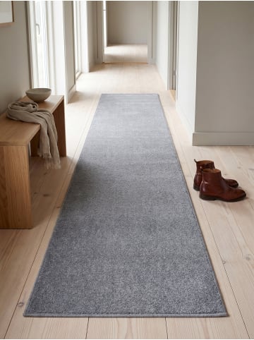 KADIMA DESIGN Teppich Kurzflor Waschbar Einfarbig MAIN Strapazierfähig OEKO-TEX in Hellgrau