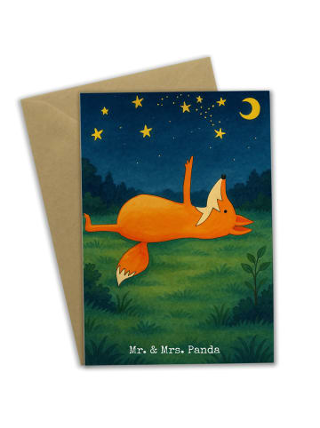 Mr. & Mrs. Panda Beileidskarte Fuchs Sterne Design ohne Spruch in Weiß