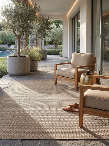 KADIMA DESIGN Outdoor-Teppich VIGOLENO Uni Flachgewebe Wohnzimmer Balkon in Sand