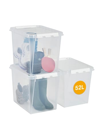 SmartStore 3er-Set Aufbewahrungsbox Classic Transparent 52L