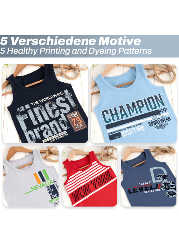 LOREZA 5er Set Unterhemden Mix Bunt