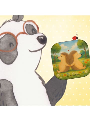 Mr. & Mrs. Panda Holzuntersetzer Igel händchenhaltend Design ohn... in Weiß