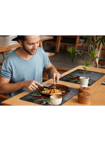 MuchoWow Tischset (6-teilig) Grau