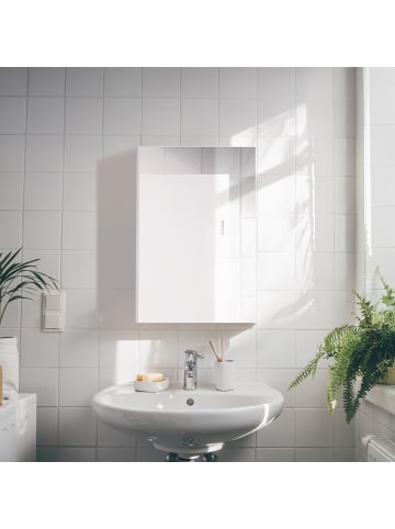 relaxdays Spiegelschrank in Weiß - (B)40 x (H)60,5 x (T)12 cm