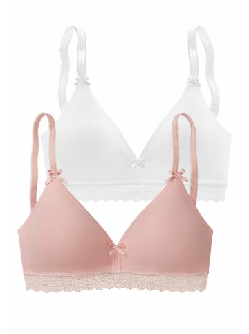 PETITE FLEUR Bralette-BH in rose+weiß