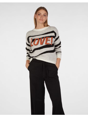 Lovely sisters Statement-Pullover Punar in off white stripe