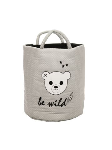 BABY LAL® Aufbewahrungskorb "BE-WILD" in Grau/Schwarz - (L) 40 x (B) 35cm