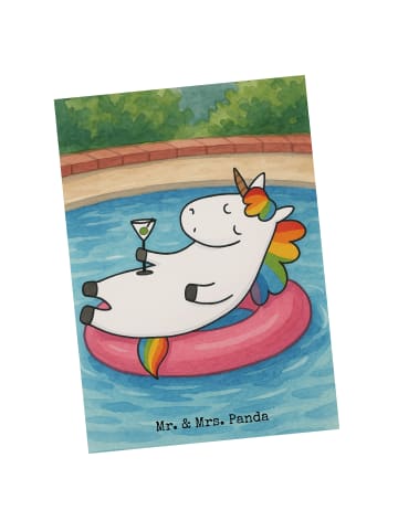 Mr. & Mrs. Panda einzelkarte Einhorn Blümchentail Design ohne Spruch in Weiß