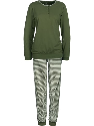 Erwin Müller Single-Jersey Schlafanzug in olivgrün
