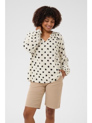 Cream Langarm-Bluse CRTiah Regular fit in Black smuged dot