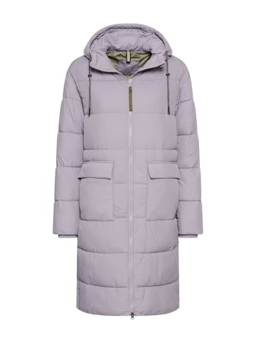 Camel Active Steppmantel mit verstellbarem Saum und fester Kapuze in Lila