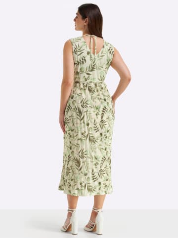 sheego Jersey-Kleid in champagner-pistazie-gemustert