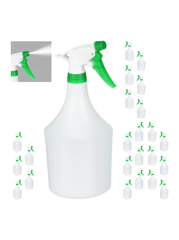 relaxdays 24x Sprühflasche in Weiß-Grün