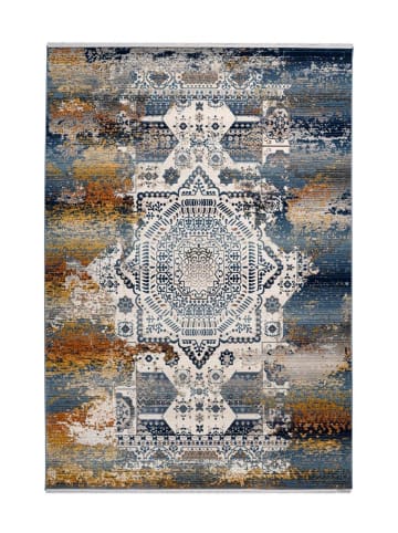 Kayoom Kurzflor Teppich Anouk 925 in multi - blau - rechteckig