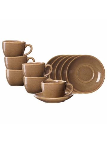 Ritzenhoff & Breker 6er Set Kaffeetassen mit Untertassen Sahara 230 ml in Hellbraun