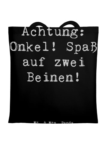 Mr. & Mrs. Panda Tragetasche Spruch Spaßiger Onkel mit Spruch in Schwarz