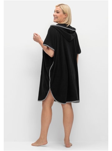 sheego Bade-Poncho in schwarz