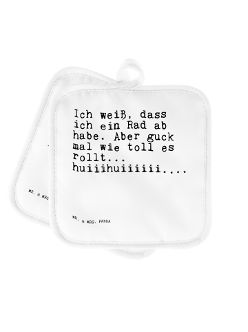 Mr. & Mrs. Panda Topflappen Ich weiß, dass ich... mit Spruch in Weiß