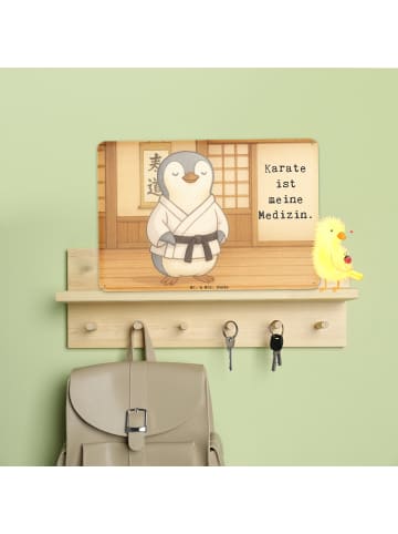 Mr. & Mrs. Panda Wandbild Pinguin Karate Design mit Spruch in Weiß