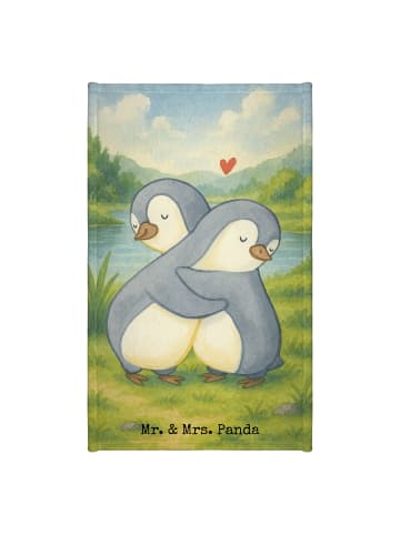 Mr. & Mrs. Panda Kinderhandtuch Pinguine Kuscheln Design ohne Sp... in Weiß
