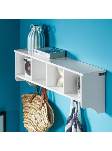 SoBuy Wandgarderobe in Reinweiß - (W) 16 x (H) 23 x (L) 72 cm