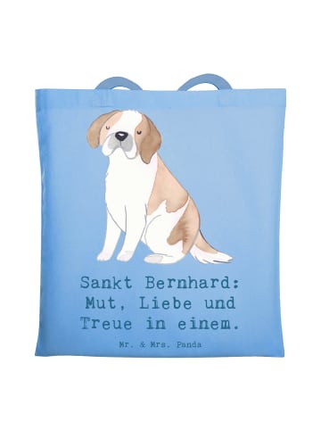 Mr. & Mrs. Panda Tote Bag Sankt Bernhard mit Spruch in Sky Blue
