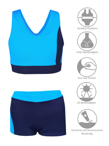 Aquarti Mädchen Sport Bikini - Racerback Bustier & Badehose in dunkelgrün