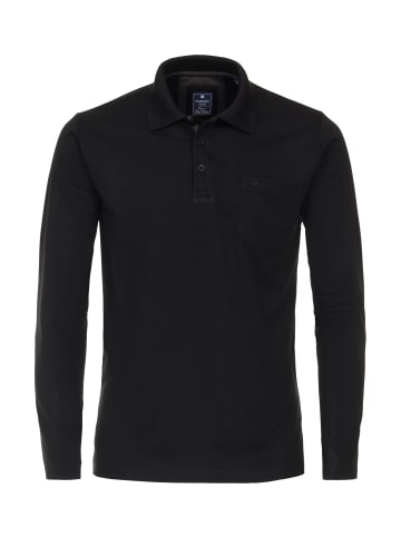 Redmond Langarmpoloshirt in Schwarz