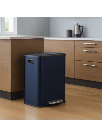 relaxdays Mülleimer in Blau - 2 x 15 Liter