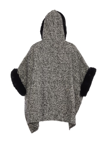 fraully Damen Poncho in Schwarz