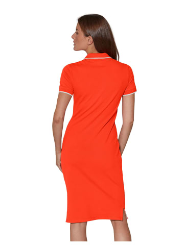 MADELEINE Polokleid in blutorange / weiß