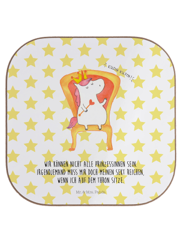 Mr. & Mrs. Panda Untersetzer Einhorn Prinzessin mit Spruch in Weiß