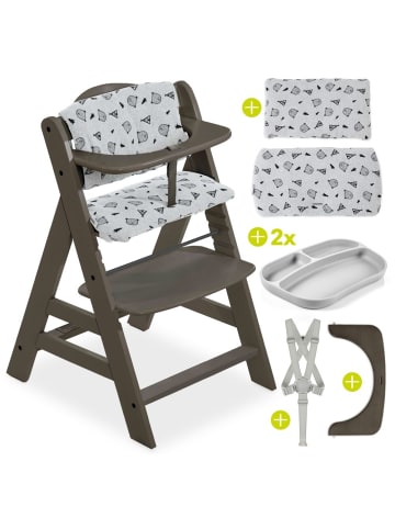 Hauck Hochstuhl Alpha Plus Select Charcoal - im Sparset in grau,motiv