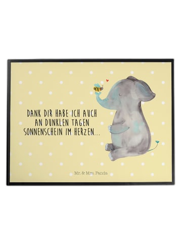 Mr. & Mrs. Panda Schreibtischunterlage Elefant Biene mit Spruch in Gelb Pastell