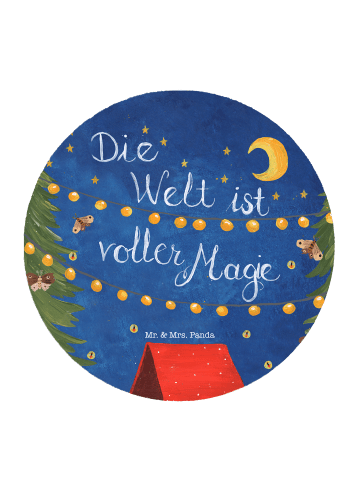 Mr. & Mrs. Panda Rund Magnet Die Welt ist voller Magie mit Spruch in Bunt