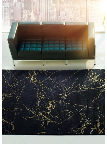 Atticgo Kurzflor-Teppich GOLD in schwarz