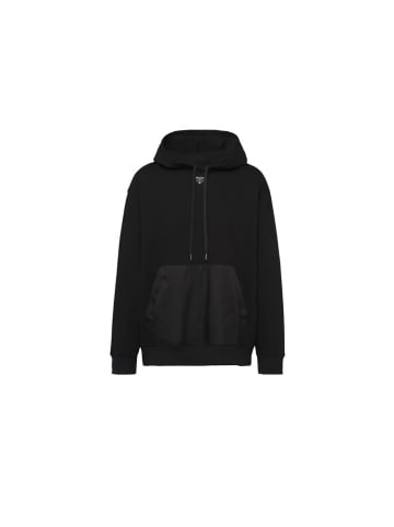 PRADA Prada Kapuzenpullover aus Baumwollfleece Schwarz Herren