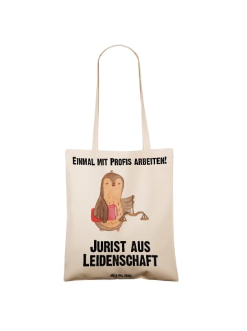 Mr. & Mrs. Panda Shopping Tasche Jurist Leidenschaft mit Spruch in Creme