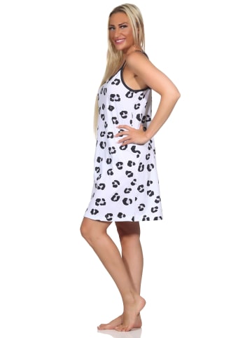 NORMANN Spaghetti Nachthemd Animal Print - 85848 in anthrazit