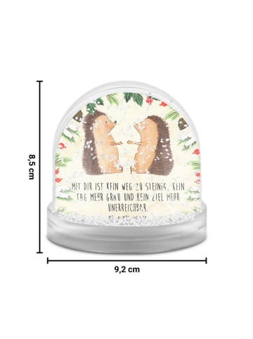 Mr. & Mrs. Panda Schneekugel Weihnachten Igel Liebe mit Spruch in Naturpapier