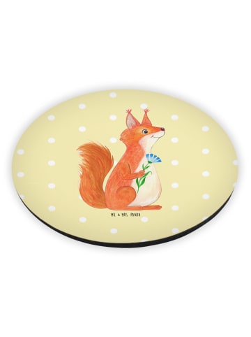 Mr. & Mrs. Panda Kühlschrankmagnet Eichhörnchen Blume ohne Spruch in Gelb Pastell