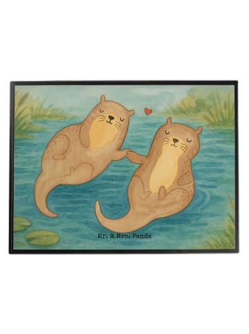 Mr. & Mrs. Panda Schreibunterlage Otter Hände halten Design ohne... in Weiß