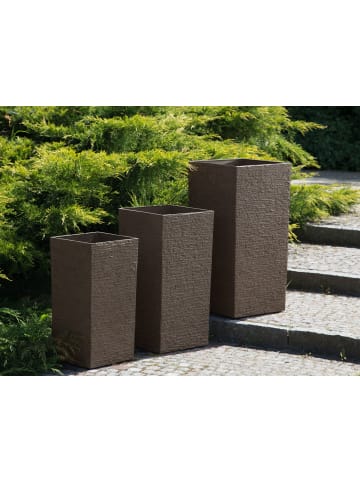 Beliani Outdoor Blumentopf TENNO in Braun - (W) 30 x (H) 60 x (L) 30 cm