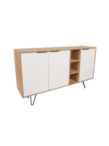 CALICOSY Sideboard CLARA in Weißeiche - (W)142  x (H)83  x (L)35,6 cm