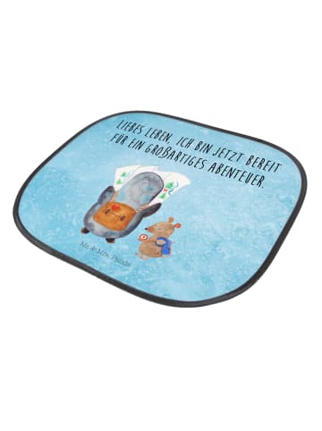 Mr. & Mrs. Panda Auto Sonnenblende Pinguin & Maus Wanderer mit S... in Eisblau