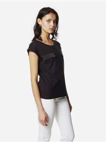 KOROSHI Kurzärmeliges Damen-T-Shirt mit Glitzer in Schwarz