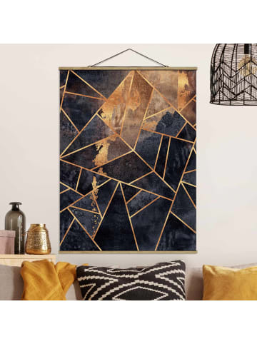 WALLART Stoffbild - Elisabeth Fredriksson - Onyx mit Gold in Schwarz