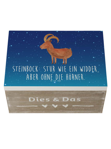 Mr. & Mrs. Panda Box Steinbock Entschlossen mit Spruch in Sternenhimmel Blau